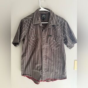 Southern Thread Mens Short Sleeve Pearl Snap Button Up Shirt SZ S Western Cotton